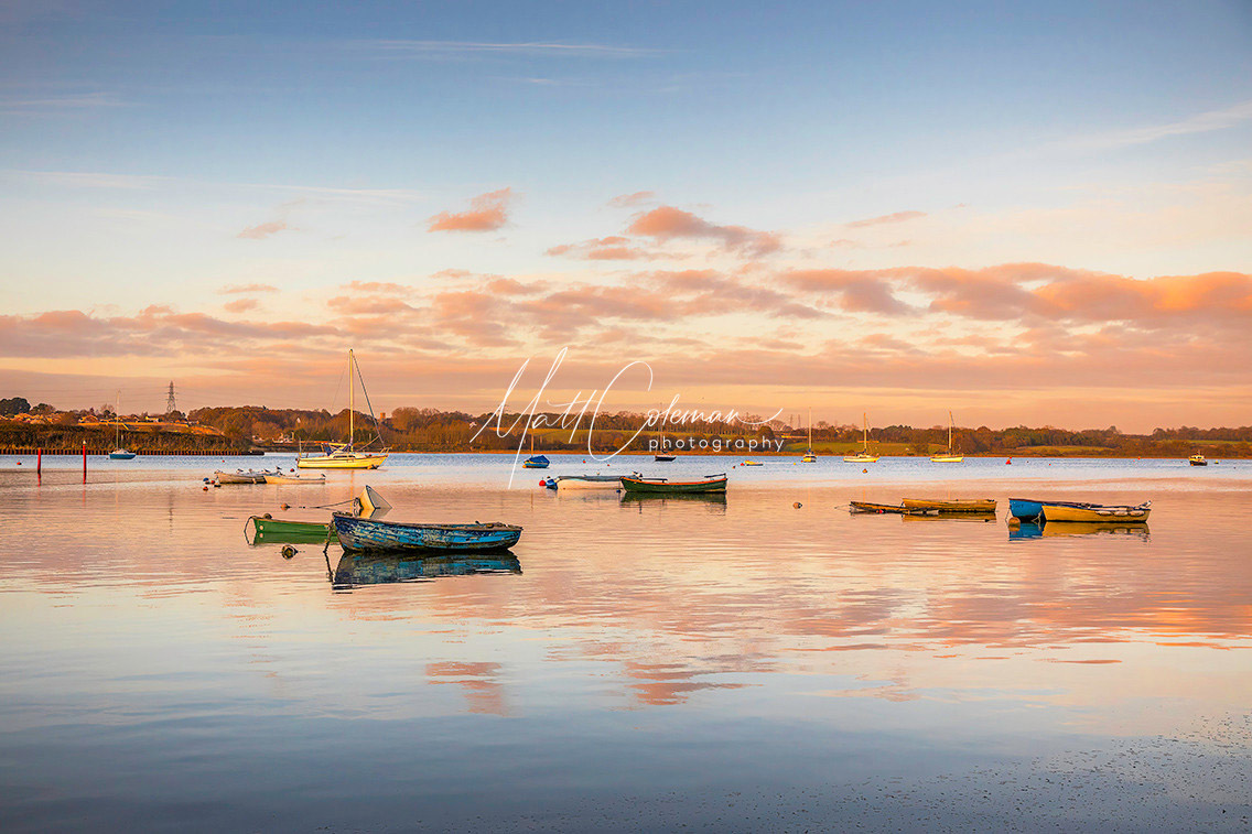 Reflections in the fading sun at Manningtree